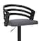 Armen Living Adele Adjustable Height Swivel Gray Faux Leather and Black Wood Bar Stool with Black Base LCADBAGRBL - alternate 6